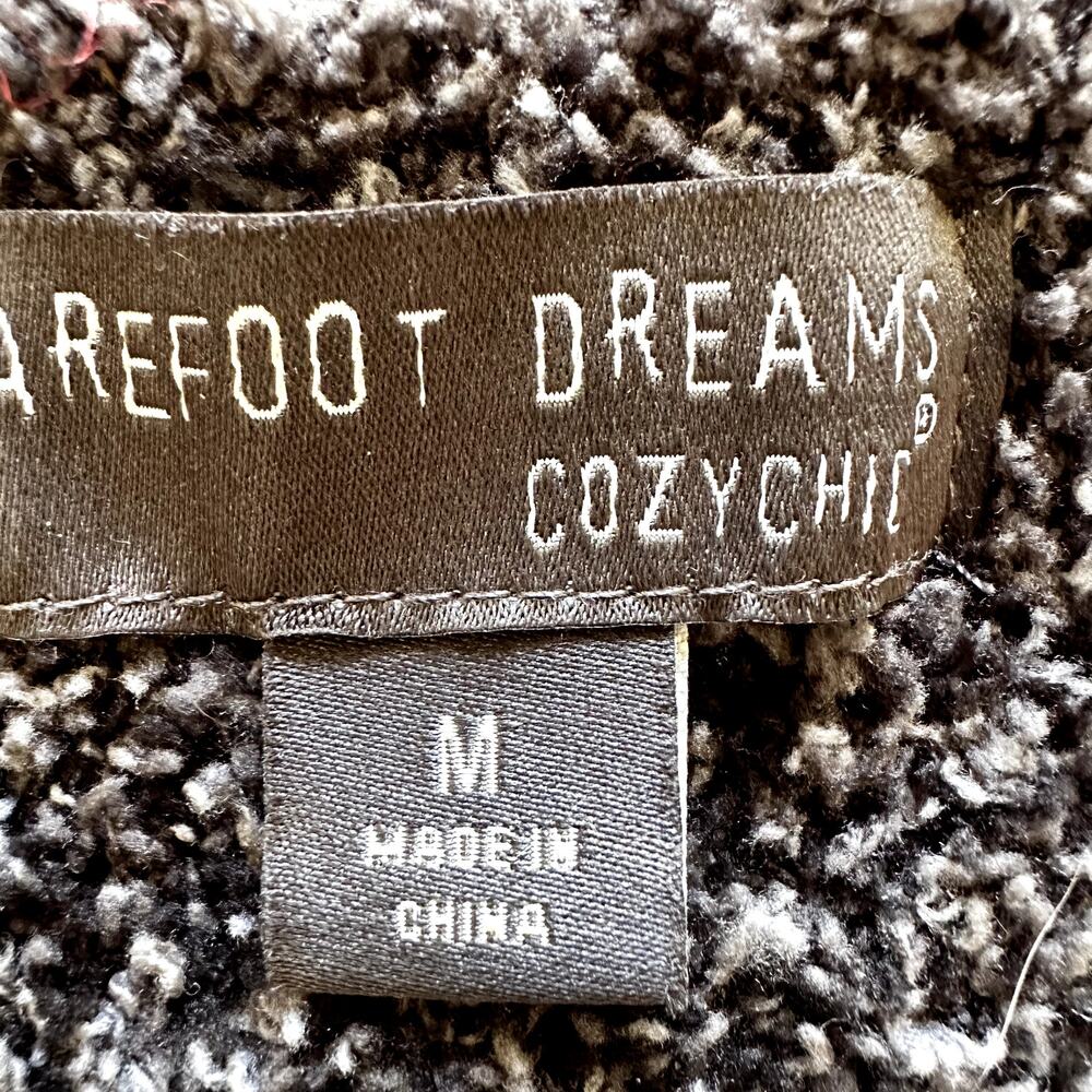 Barefoot Dreams CozyChic Seaside Sweater Crew Pullover Camo Black Gray Medium - Picture 3 of 5